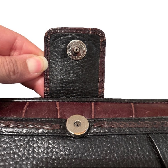Vintage Brighton Pebble Black‎ Brown Leather Wallet - Picture 13 of 16